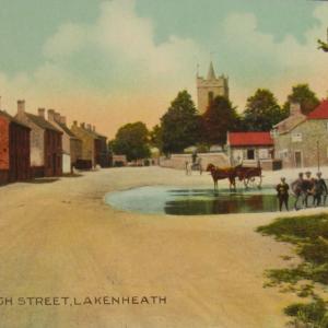 0018PL High Street Lakenheath picture coloured in