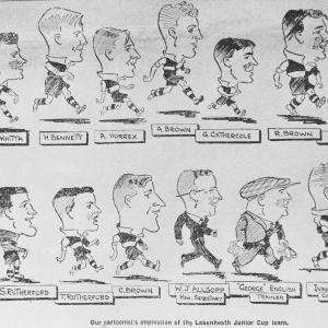 0006S Lakenheath Football team as a cartoon